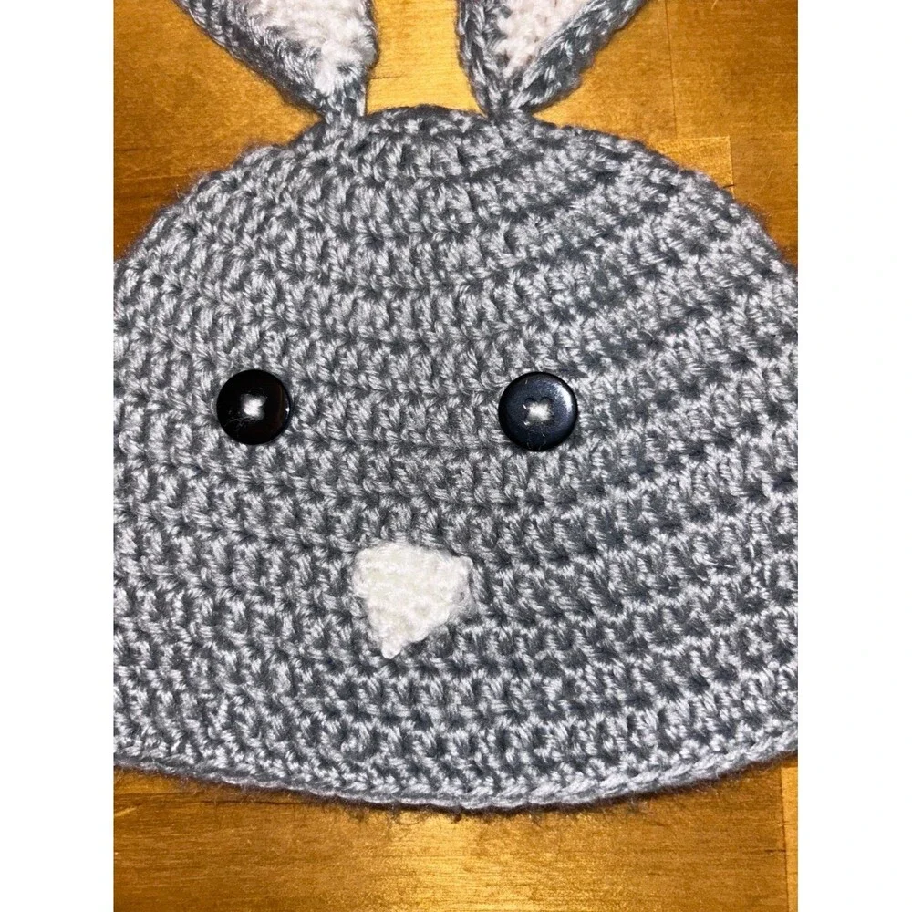 Gray Knit Bunny Hat 0-6 Months
